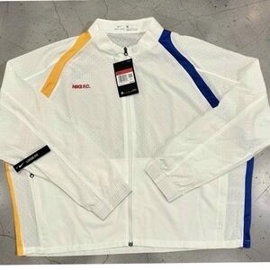 Nike F.C. Dri-Fit Women's Loose Fit Soccer Jacket White CK2700-100 Size L NWT